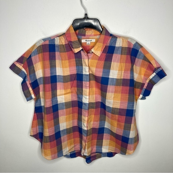 Madewell Hilltop shirt in rainbow check size small - Picture 5 of 12